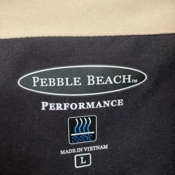 Pebble Beach Performance Men's Golf 1/4 Zip Pullover Windbreaker Size L Black - Picture 2 of 10